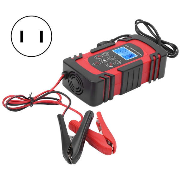 DC‑80 Smart Batterioplader Vedligeholdelsesbeskytter Overopladningsbeskyttelse til Bil Motorcykel AC110‑220VUS Stik