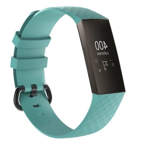 (L)Vaihdava silikoninen watch ranneke Fitbit Charge 3 Fitness Activity 3:lle - Tiffany Blue