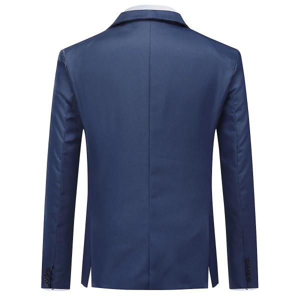 Yynuda Miesten Business Casual Klassinen Notched Lapel Kaksoissplitti Yksivärinen Yksipainikkeinen Puku Takki 11 Väriä Navy XL