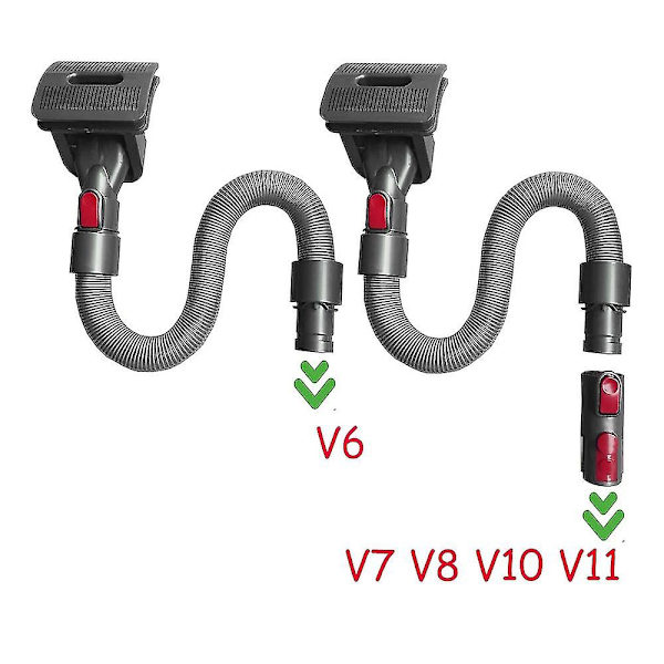 Yhteensopiva V15 V11v10 V8 V7 Imurin kanssa Koiran ja Kissan Karvan Harja Hoitoväline Joustava Laajennusletku Re -ES dark gray  red