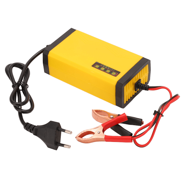 12V Smart Batterilader LCD-skjerm Multifunksjonell Bilbatterivedlikeholder EU-plugg 220V