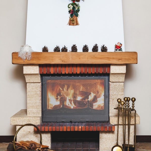 Peisnettgardin - 2 stk, 61x45,7 cm, Forhindrer gnistskader, Rustbestandig, Elegant design black 5