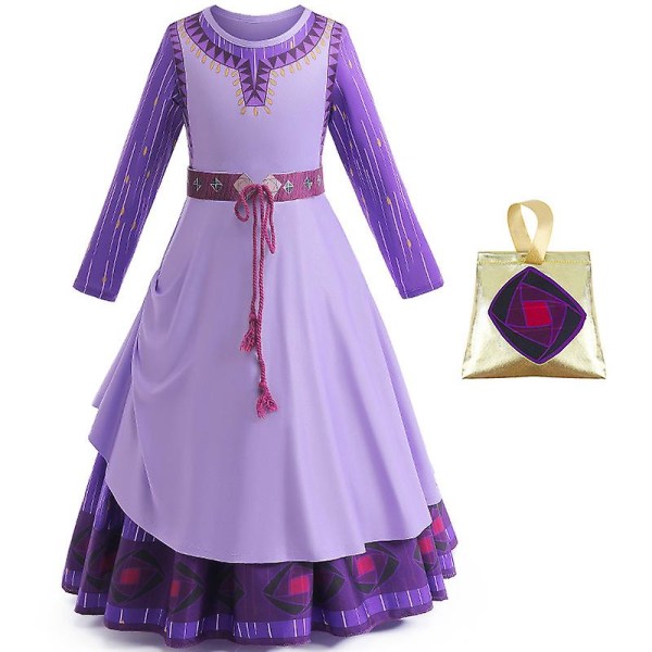2-14 År Flickor Wish Asha Prinsessa Klänning Cosplay Party Kostym Fancy Dress Up Klänning Presenter 8-9Years