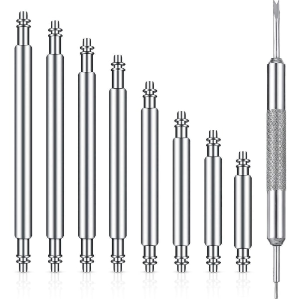 40 stk klokkebåndpinner - klokkefjærstenger i rustfritt stål 1,8 mm - erstatningsklokkestift med verktøy for fjerning av klokkerem