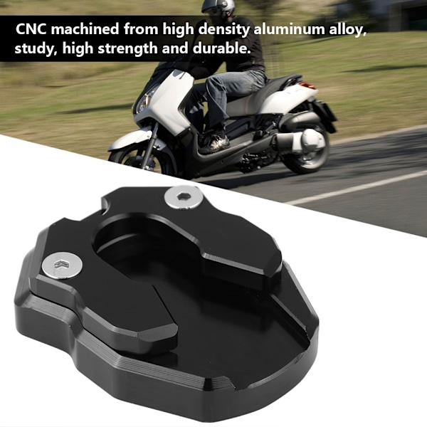 Motorsykkel Anti-skli Side Stativ Forstørrer Utvidelse Pude Plate for Yamaha Nmax155 XMAX 300 Svart