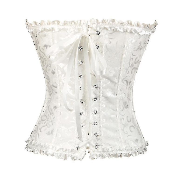 Tube Top Jacquard Goottilainen Palatsi Korsetti Liivi Muotoileva Korsetti -ge White S