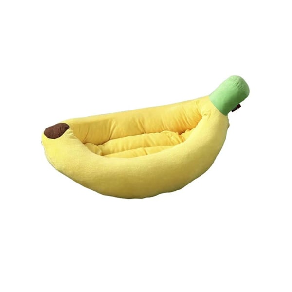 Sööt banaanin muotoinen lemmikkivuode, talvinen lämmin koiran ja kissan pesä, mukava lemmikkieläinten piirretty vuodematto S
