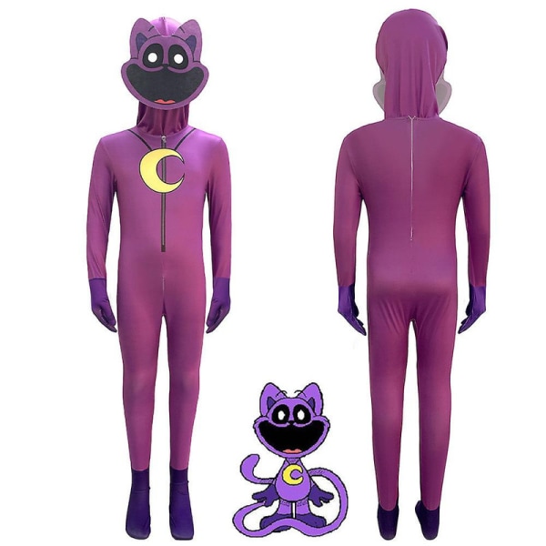 3-13 År Børn Teenagere Drenge Piger Hvalpe Leg Tid Cosplay Kostume Halloween Playsuit Jumpsuit Med Maske Gaver-Lilla 6-7Years