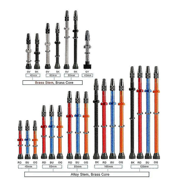 120 mm Alloy Blå Cykelventil til Vej Tubeless Fælg Alloy eller Messing Stem Core Tool
