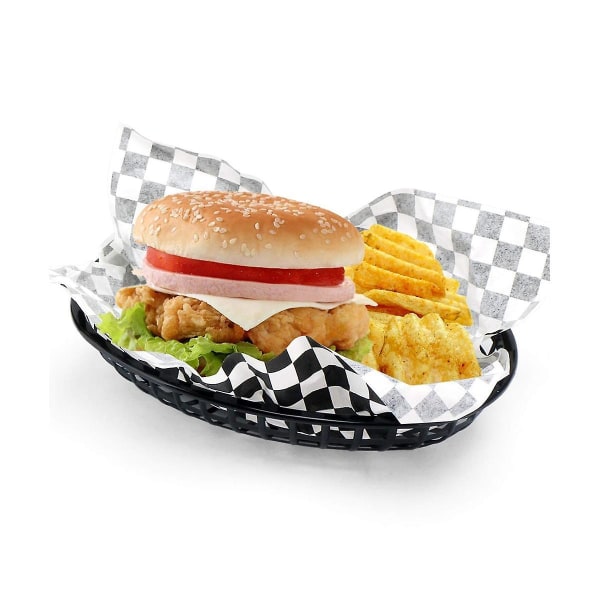 24 stk Plastkurv Serveringsbrett Pommes Frites Kurv Oval Fastfoodbrett Restaurant Bar Pommes Frites Matservering