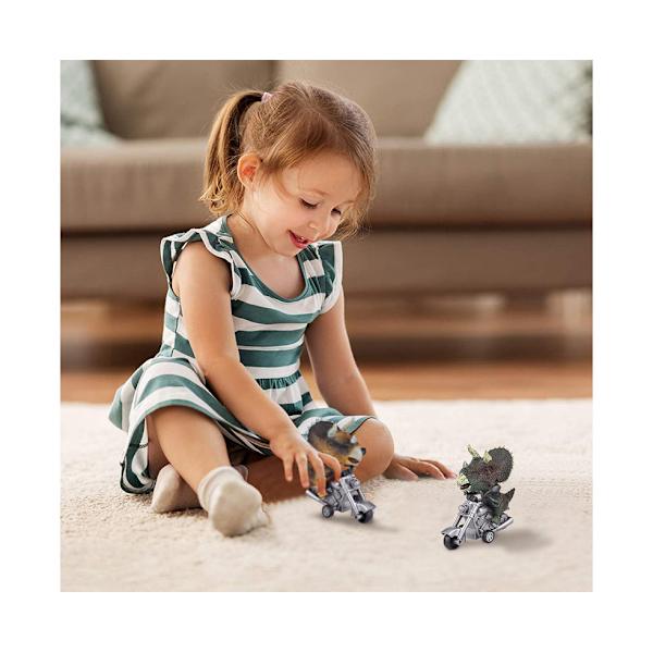 Træk-Tilbage Dinosaur Bil Legetøj - Grå Motorcykel Model