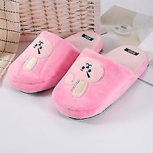 Kpop Bts Bt21 Unisex Vintervarme Bløde Plys Hjemmesko med Skridsikker Sål - Søde -ES Cooky