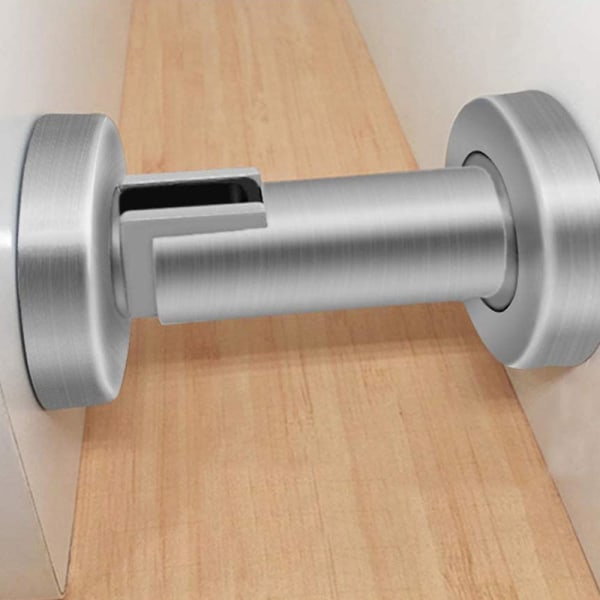 Sunrain magnetisk dørstopper, rustfritt stål børstet dørlås Moderne solide stive dørstoppere Silver