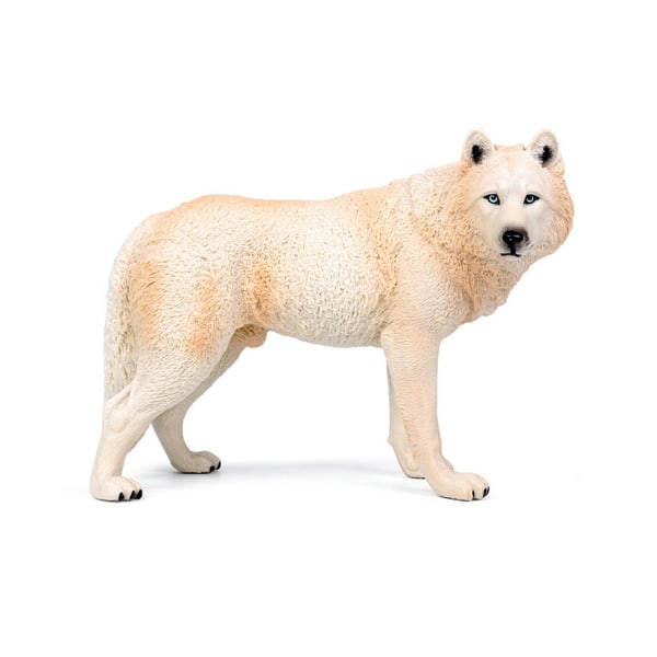 Hvid 20 cm Wolf Animal Model PVC Educational Statue