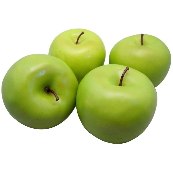 4 Kunstige grønne æbler-frugt Green