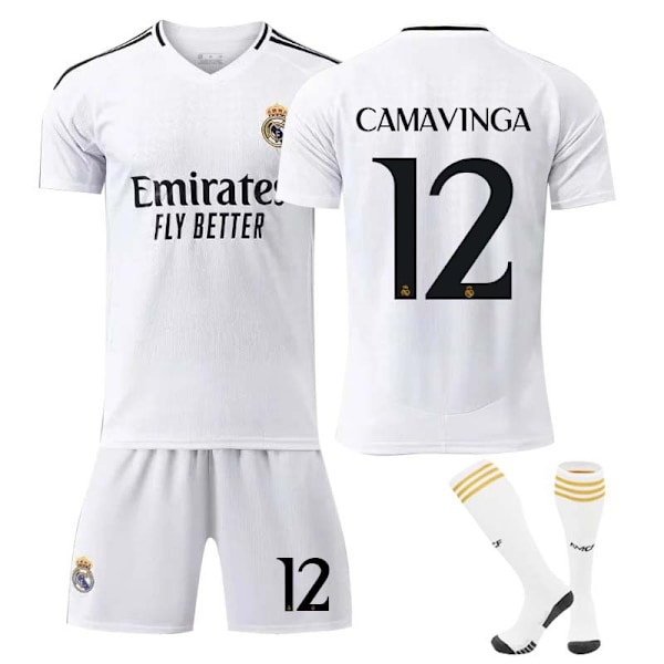 2425 Real Madrid football uniform Camavinga jersey set with socks 26(140-150cm)