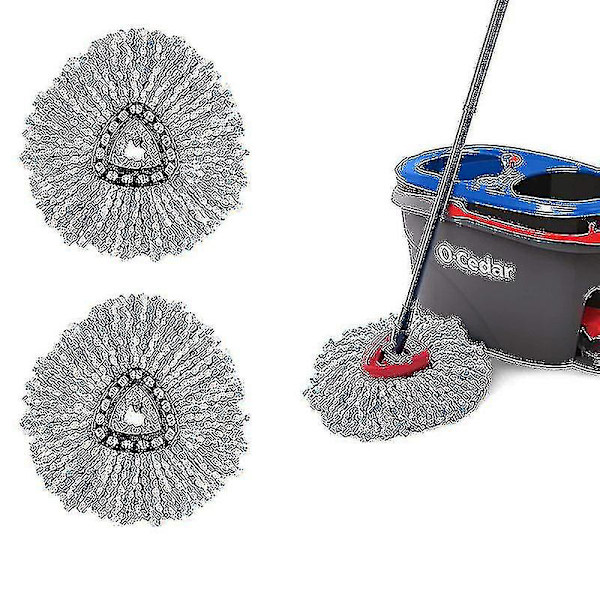 1/3/4/6 stycken kompatibel med Vileda/o-cedar mikrofibermopptillbehör, vridmopp kompatibel med golvrengöring -ES blue 2PCS mops