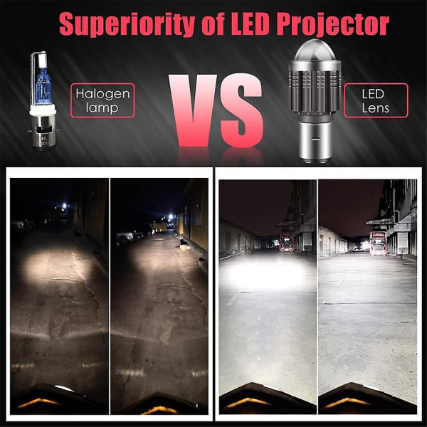 Ba20d H6 LED Motorsykkel Hovedlys Spotlys Pære Hi/lo Motorsykkel Frontlys Yellow