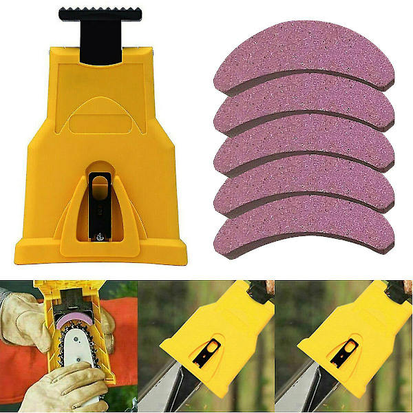 Moottorisahan hampaiden teroitin Sahaketju ammattimainen puuntyöstösarja Sharpener and 5pcs Grindstone