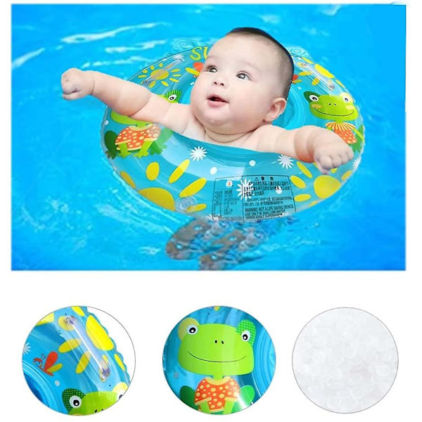 Baby uimarengas, uimaapuvälineet Baby puhallettava kelluntarengas uimaistuin Baby leluille 6 kk - 36 kk Frog - blue