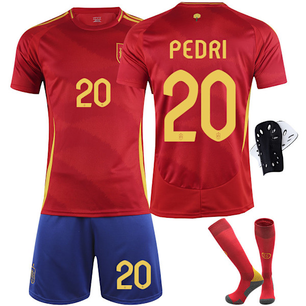 2024 Spania European Cup hjemmebane PEDRI Fotballdrakt B 24(130-140cm)