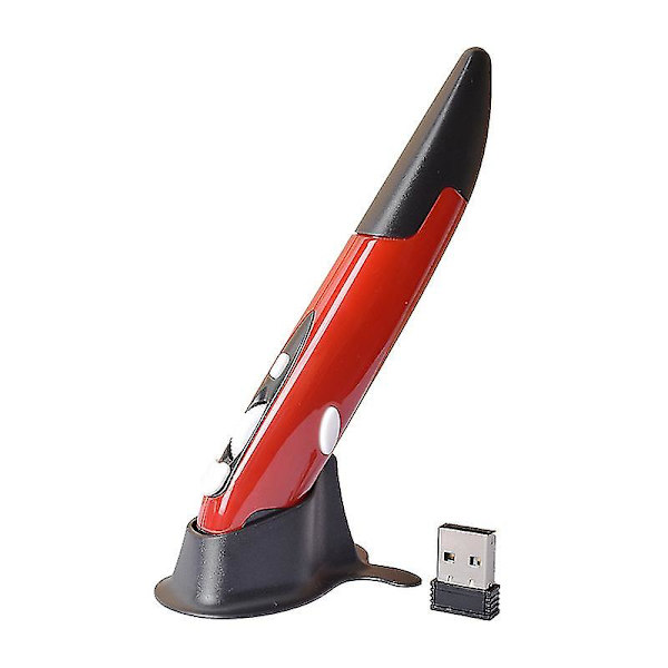 Trådlös optisk pennmus 2,4ghz USB bluetooth luftmöss optisk presentationspenna för bärbar dator -ge Red