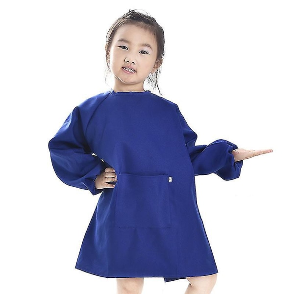 1 kpl pitkähihainen esiliina maalaus takin cover piirustus taide työvaatteet suoja, yhteensopiva lasten ja lasten kanssa blue XXL(155-170cm)