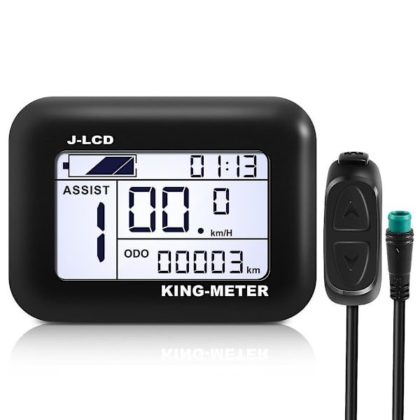 King-meter J-lcd Display Elektrisk Cykel Instrument Monitor E-bike Speeder Panel Led Tft Kit Black