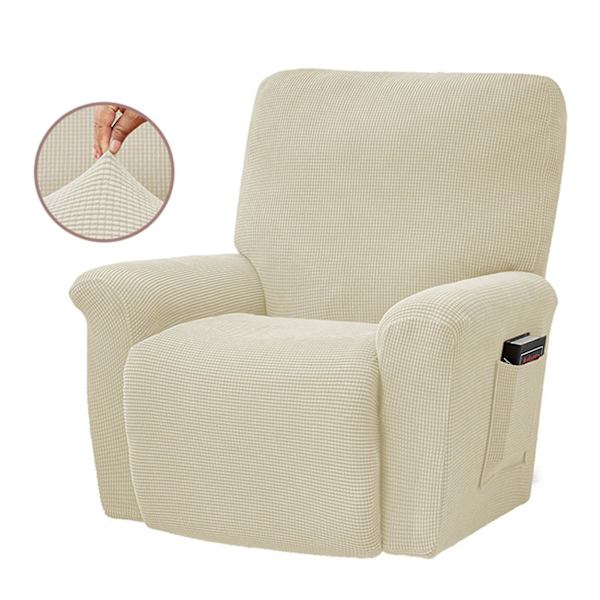Stretch Recliner Sofa Trekk Anti-Skli Møbelbeskytter Myke Tykke Trekk (Bare Sofa Trekk) Milky