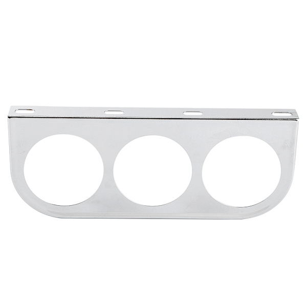 52mm/2in 3-huls tredobbelt instrumentpanel skal måler monteringsbeslag bil instrumentbræt måler jernholder sølv