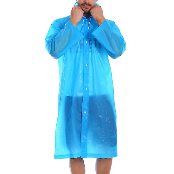 Aikuisen EVA Vedenpitävä Sateenvarjo Uusiokäyttöinen Ulkoilma Sateenvarjo Huppu Poncho -ge Blue