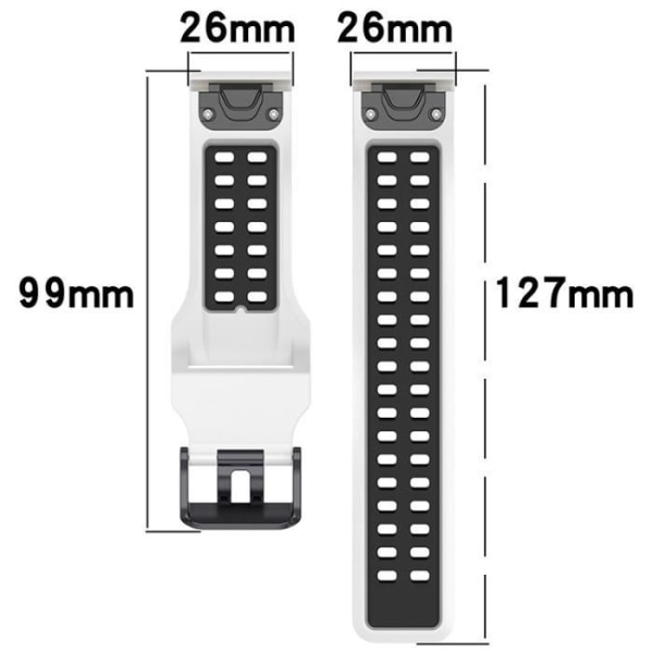 (Svart Gult) 26MM To-farget klokkearmbånd, Tilbehør for Garmin-serie klokker