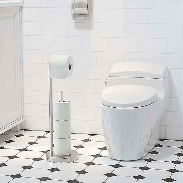 Vapaasti seisova wc-paperiteline varalla, ruostumattomasta teräksestä valmistettu paperiteline, wc-paperiteline