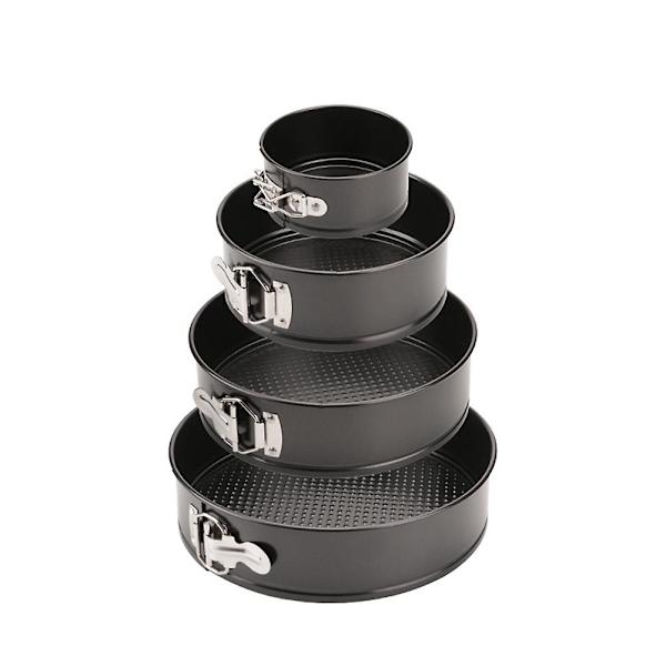 Non-stick springform tårtformar 4 tum, 7 tum 9 tum och 10 tum med lös botten 4 för Cheesecakes Pizz Black