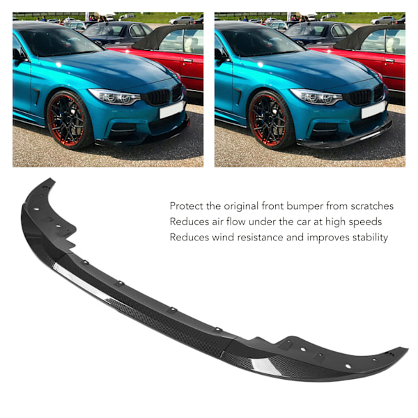 3PCS Front Bumper Splitter Lip Spoiler Ersättning För 4 Serie G22 G23 G26 M Sport 2020‑2023 Kolfiber Stil