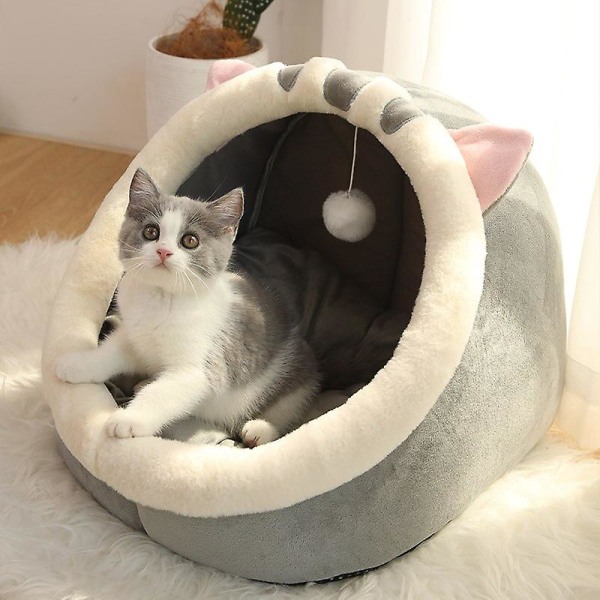 Katteseng Hus Kennel Rede Rundt Kæledyr Sove Hule Killinger Senge Kæledyr Kurv Hyggelig Killinger Lounger Pude Kat Hustelt Hundehus A L (48X45X37cm)