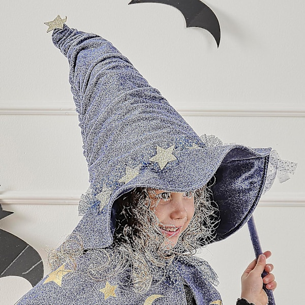 Flickor Navy Wizard Kostym Set: Förtrollande Dress-up Delight