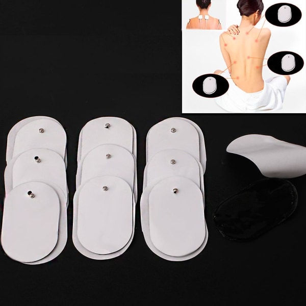 10 st Silikon Gel Tens Enheter Elektroder Ersättningsdynor för Massageapparat White