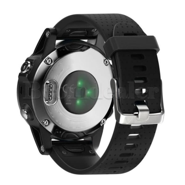 Silikone Sportsbånd til Garmin Fenix ​​5S Multisport GPS Ur Sort