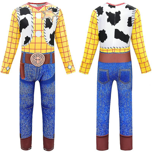 Toy Story Cowboy Woody Cosplay Børn Drenge Mask Hat Jumpsuit Kostume Outfit-Woody 8-10 Years