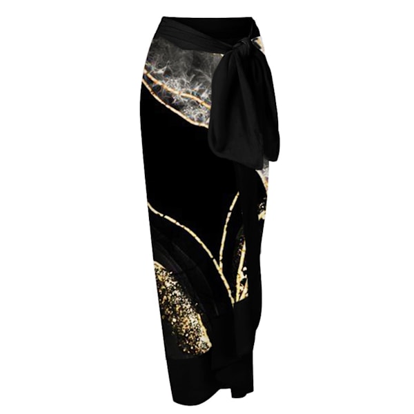 Svømmekostume Dame Badedragt Badedragt i ét stykke Bikini Badedragt med snørebånd Lang nederdel Chiffon Todelt sæt badedragter til kvinder Black M