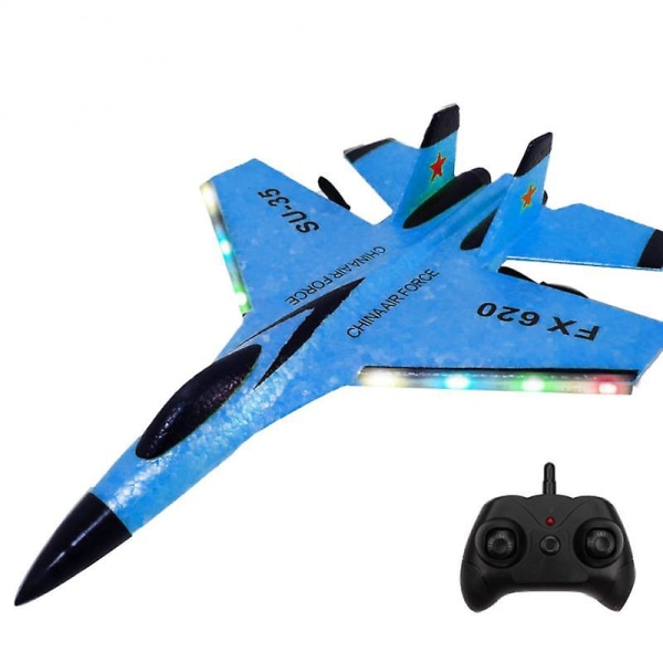 Rc Foam Aircraft Su-35 Fx-620 Ty8 Radio Control Glider Remote Control Fighter B03 blue with light