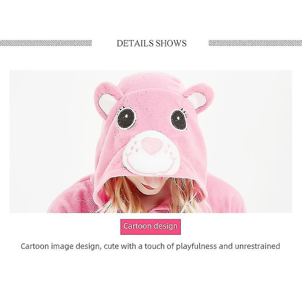 Unisex Adult Animal Onesie Pehmo Pyjama Pehmo One Piece Cosplay Costumelovely Bear Rose Red L