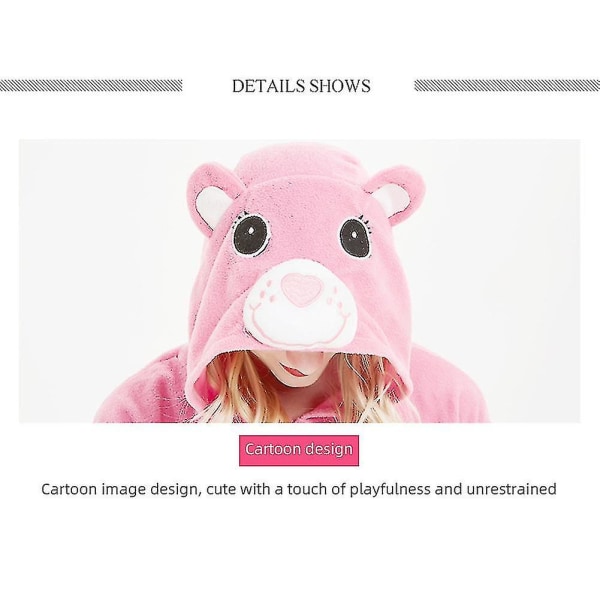 Unisex Adult Animal Onesie Pehmo Pyjama Pehmo One Piece Cosplay Costumelovely Bear Rose Red M