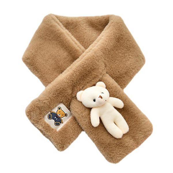 Talvinen söpö karhupunainen huivi Muodikkaat ja monipuoliset mukavat huivit naisille ja tytöille -ES khaki Children 10x75cm65g
