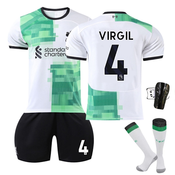 2324 Liverpool grön bortaställ VIRGIL fotbollströja B 22(120-130cm)