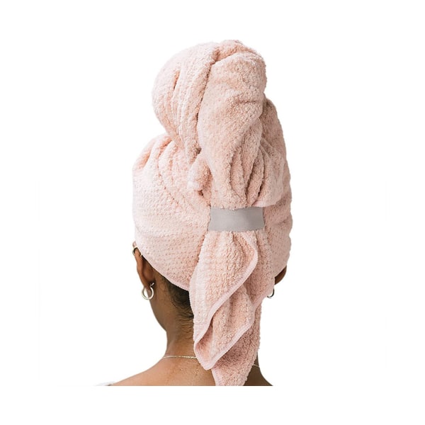 Kvinders store mikrofiber pandebånd, vådt hår hurtigttørrende pandebånd, langt, tykt, krøllet hår håndklæde - pink