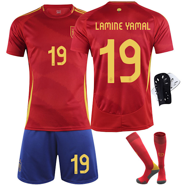 2024 EM Spanien hemmatröja Yamal fotbollströja B 24(130-140cm)