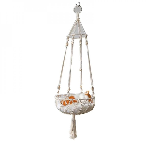 Macrame Cat Riippumatto Riippuva lemmikkisänky Boho Swing Nest Kudottu kissankori Kodin sisustus