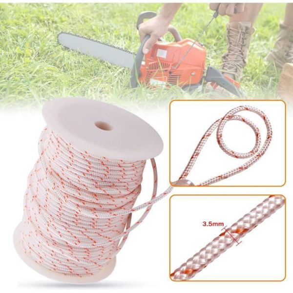 Tilbaketrekksstarter Tau 3,5 mm 100 Meter Kompatibel med Stihl Husqvarna Echo Poulan Homelite McCulloch Sears Cramersman Trimmer